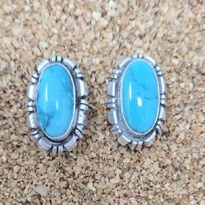 Elegant Turquoise and Silver Earrings